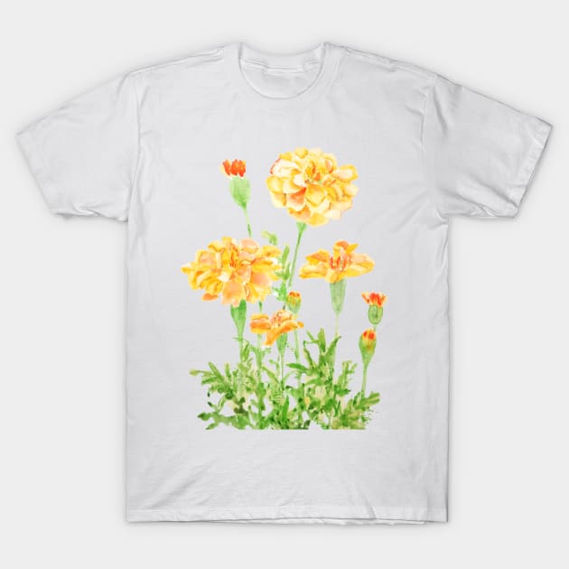 orange Mexican marigold flowers T-Shirt by colorandcolor